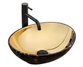 Умивальник (раковина)  REA SOFIA IN MARBLE MAT BLACK GOLD накладний (REA-U8011)