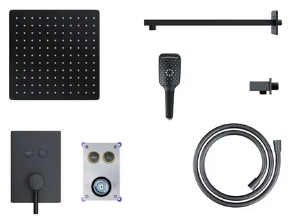 Душовий гарнітур прихованого монтажу Corsan CMZ066MBL BLACK + BOX чорний (646987)