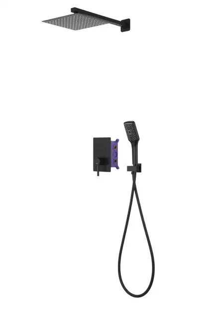 Душовий гарнітур прихованого монтажу Corsan CMZ066MBL BLACK + BOX чорний (646987)