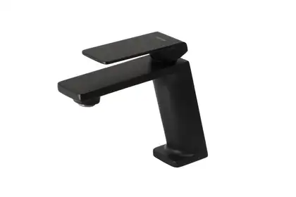 Смеситель для раковины (умывальника) Corsan TRINO BLACK MATT черный низкий (CMB7111BL)
