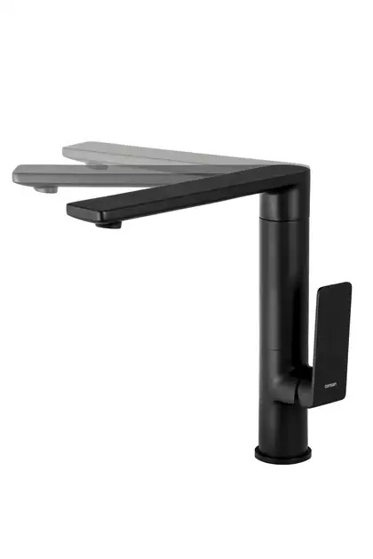 Смеситель для кухни Corsan TRINO BLACK MATT черный з подвижным носиком (CMB7121BL)