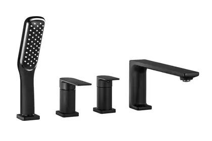 Смеситель для ванны CORSAN TRINO BLACK MATT на борт ванны (CMB7142BL)
