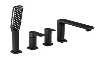 Смеситель для ванны CORSAN TRINO BLACK MATT на борт ванны (CMB7142BL)