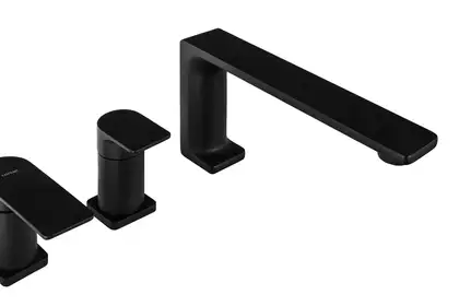 Смеситель для ванны CORSAN TRINO BLACK MATT на борт ванны (CMB7142BL)