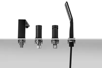 Смеситель для ванны CORSAN TRINO BLACK MATT на борт ванны (CMB7142BL)