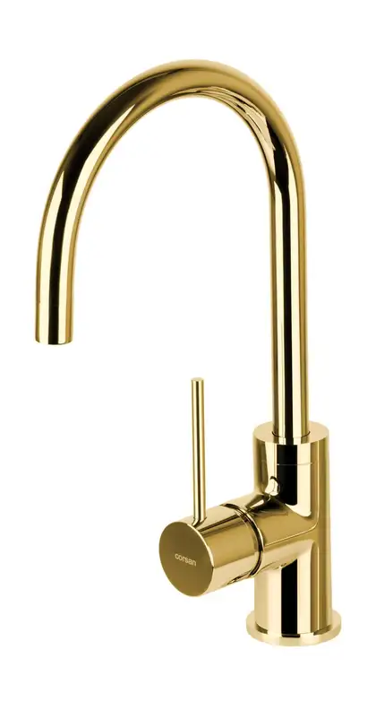 Смеситель для кухни Corsan LUGO GOLD золото з подвижным носиком (CMB7522GL) Смеситель для кухни Corsan LUGO GOLD золото з подвижным носиком (CMB7522GL)