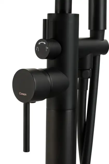 Змішувач для ванни Corsan LUGO BLACK MATT чорний підлоговий (CMM35BL)