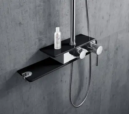 Душовий гарнітур Corsan KLAR FIBER CHROME BLACK (CMN002BL)