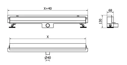 Трап для душа MEXEN FLAT WALL 2В1 CHROME 120 см. (MEX-1030120)