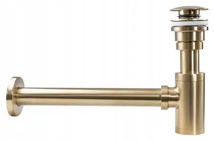Сифон универсальный для раковины (умывальника) REA BRUSHED GOLD CLICK-KLAK золотой матовый (REA-A8586)
