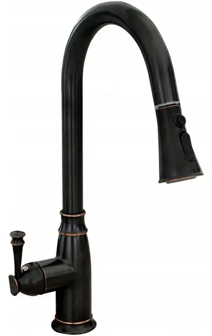Rea Deco Old Змішувач для кухні, чорний високий (REA-B0182)