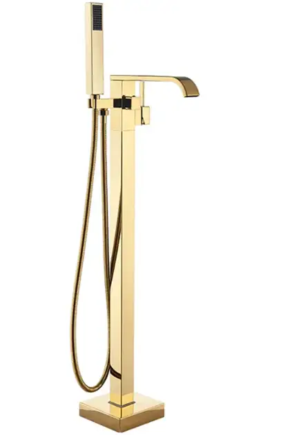 Смеситель для ванны REA CARAT GOLD золотой напольный (REA-B5231) Смеситель для ванны REA CARAT GOLD золотой напольный (REA-B5231)