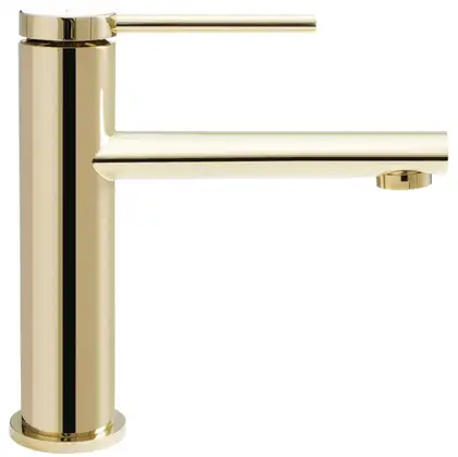 Смеситель для раковины (умывальника) REA OVAL GOLD золото низкий (REA-B6515)