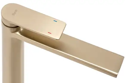Смеситель для раковины (умывальника) REA VERSO BRUSHED GOLD высокий (REA-B6564)