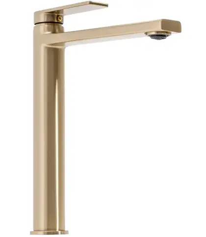 Смеситель для раковины (умывальника) REA VERSO BRUSHED GOLD высокий (REA-B6564)