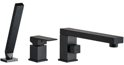 Смеситель для ванны REA GLEN BLACK черный трехкомпонентный на борт ванны (REA-B6630)