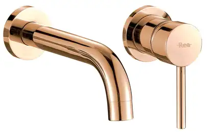 Смеситель для раковины (умывальника) REA LUNGO ROSE GOLD розовое золото настенный скрытого монтажа (REA-B8548) Смеситель для раковины (умывальника) REA LUNGO ROSE GOLD розовое золото настенный скрытого монтажа (REA-B8548)