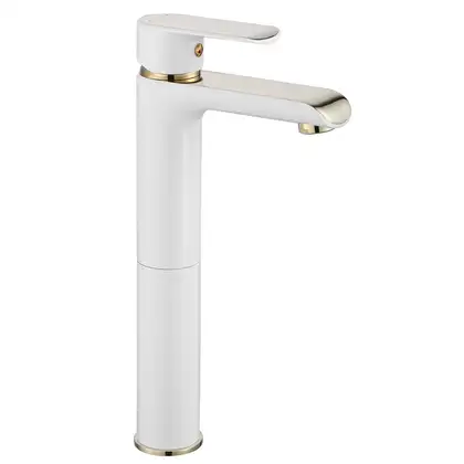 Rea Bloom White Gold Змішувач для раковини, високий, білий (REA-B9931)