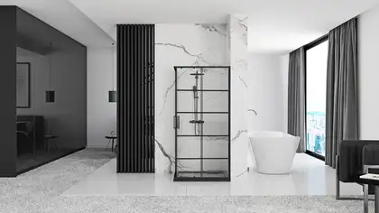 Душевая кабина REA CONCEPT BLACK 80х100 (REA-K6389)