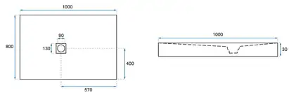 Душевой поддон REA STONE 80X100 BLACK (REA-K9756)