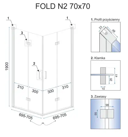 Душевая кабина REA FOLD N2 80х80 (REA-K9990) Душевая кабина REA FOLD N2 80х80 (REA-K9990)