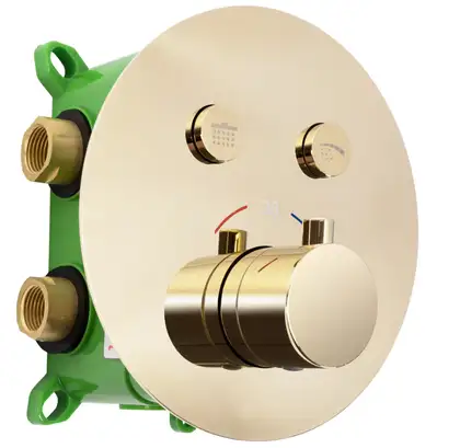 Душевая система с термостатом REA MILER GOLD + BOX скрытого монтажа (REA-P6714)