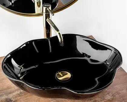 Умывальник (раковина) REA PEARL BLACK накладной черный (REA-U0858)