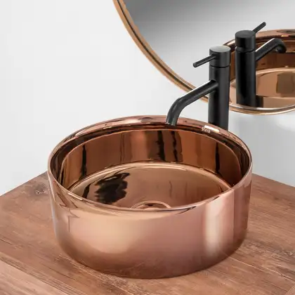 Умывальник (раковина) REA IDA ROSE GOLD накладной розовое золото (REA-U7401)