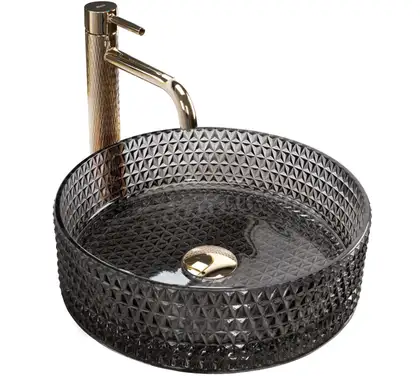 Умывальник (раковина) REA CRISTAL BLACK накладной (REA-U9671)