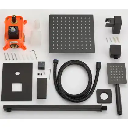Душовий гарнітур прихованого монтажу Yoka DUAL 25 BLACK + BOX чорний (BP.DUAL25 BLK)