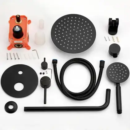 Душовий гарнітур прихованого монтажу Yoka STUDIO BLACK + BOX чорний (BP.STUDIO-BLK)