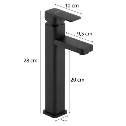 Змішувач для раковини (умивальника) Yoka SETO 36 BLACK (BU.SETO 36 BLK)