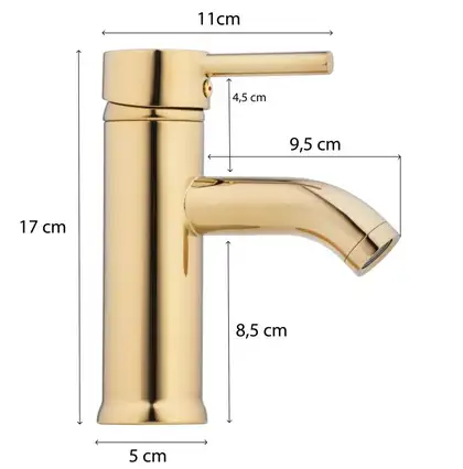 Змішувач для раковини (умивальника) Yoka SPA 24 GOLD золотий низький (BU.SPA24-GLD)
