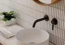 Смеситель для раковины (умывальника) KOHLMAN ROXIN BLACK + BOX скрытого монтажа (QW180RB)