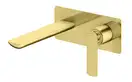 Змішувач для раковини (умивальника) KOHLMAN EXPERIENCE BRUSHED GOLD + BOX прихованого монтажу (QW185E-GDB)