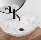 Умивальник (раковина) REA ROYAL STATUARIO MARBLE MATT накладний мармур (REA-U8010)