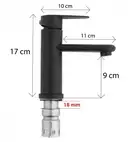 Смеситель для раковины (умывальника) Yoka SENA 24 BLACK черный низкий (BU.SENA-24-BLK)