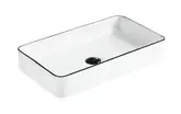 Умывальник (раковина) MEXEN NADIA 60 WHITE BLACK EDGE накладной белый (MEX-21616007)