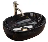 Умивальник (раковина) REA AMELIA BLACK MARBLE SHINY накладний чорний (REA-U8000)