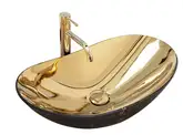 Умывальник (раковина) REA ROYAL IN GOLD MARBLE BLACK MATТ накладной (REA-U8007)