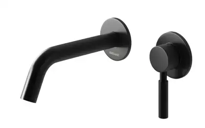 Смеситель для раковины (умывальника) KOHLMAN ROXIN BLACK + BOX скрытого монтажа (QW180RB)