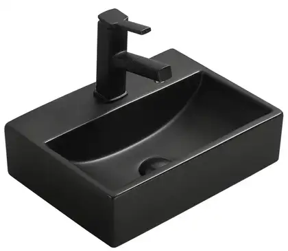 Умывальник (раковина) MEXEN MINI 40 BLACK MATТ накладной подвесной (MEX-21094085)