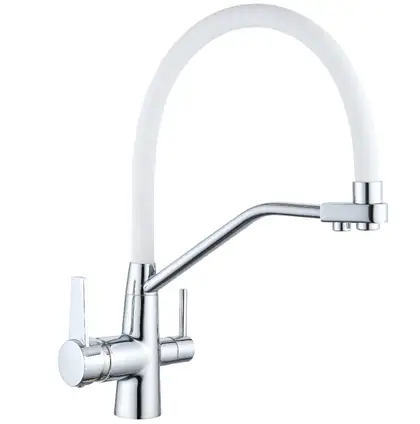 Смеситель для кухни MEXEN DUO WHITE\CHROME на две воды (MEX-671701-02) Смеситель для кухни MEXEN DUO WHITE\CHROME на две воды (MEX-671701-02)