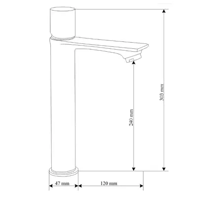Смеситель для раковины MEXEN ROYO ONE GRAPHITE высокий (MEX-72211-66)