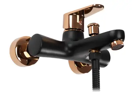 Смеситель для ванны и душа REA MILD BLACK ROSE GOLD черный\розовое золото (REA-B4813)