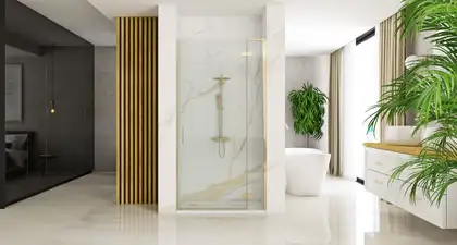 Душевая дверь REA HUGO BRUSHED GOLD 100 (REA-K8413)