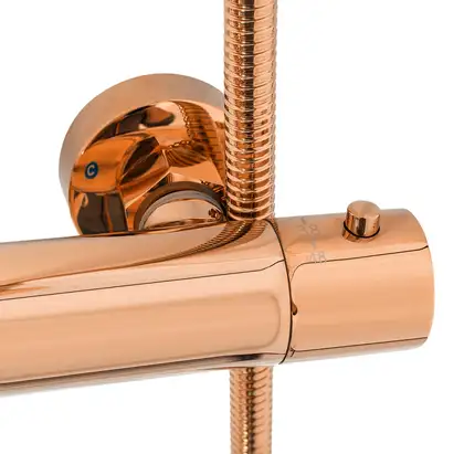 Душевой гарнитур REA LUNGO ROSE GOLD с термостатом и изливом (REA-P6606)