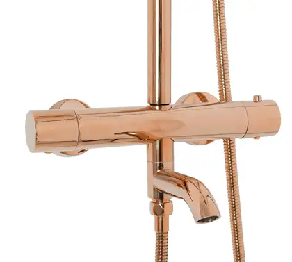 Душевой гарнитур REA LUNGO ROSE GOLD с термостатом и изливом (REA-P6606)