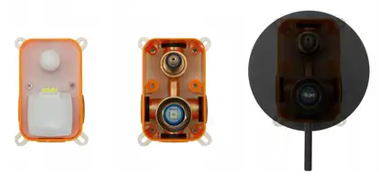 Душевая система с изливом REA LUNGO ROSE GOLD + BOX скрытого монтажа (REA-P6610)
