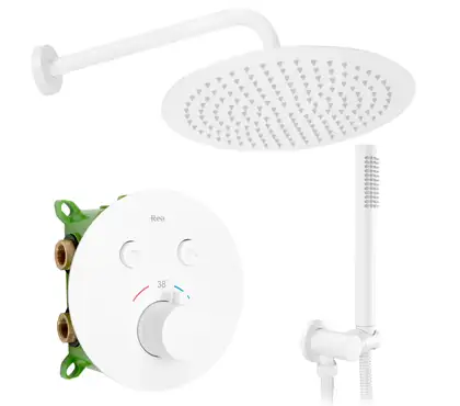 Душевая система с термостатом REA MILER WHITE + BOX скрытого монтажа (REA-P6614)